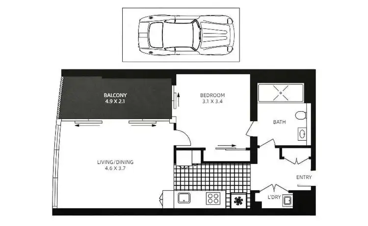 Floorplan of Homely apartment listing, 3401/8 Walker Street, Rhodes NSW 2138