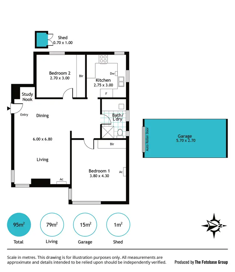Floorplan of Homely unit listing, 2/9 Weewanda Street, Glenelg South SA 5045
