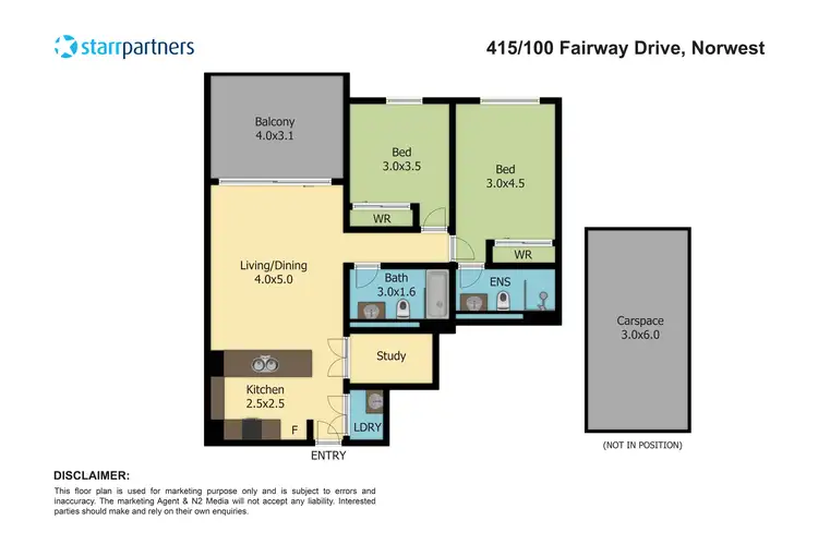 Floorplan of Homely apartment listing, 415/100 Fairway Drive, Norwest NSW 2153