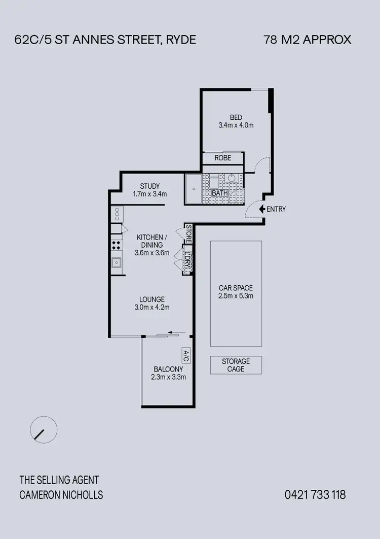 Floorplan of Homely apartment listing, 62C/5 St Annes Street, Ryde NSW 2112