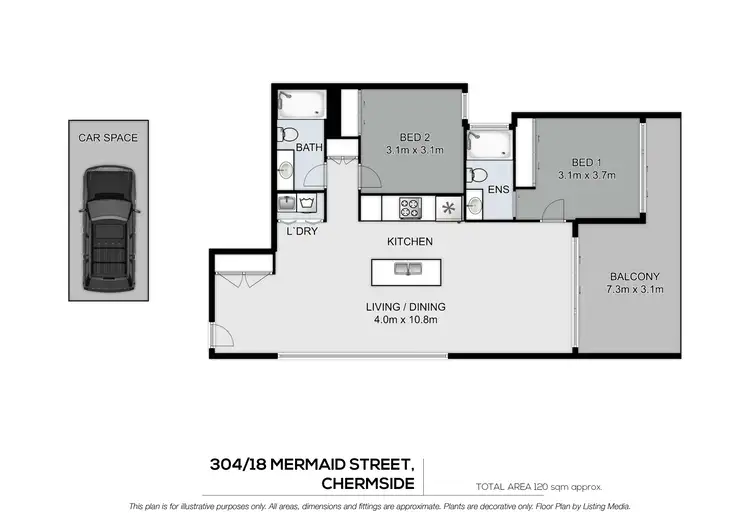 Floorplan of Homely unit listing, 304/18 Mermaid Street, Chermside QLD 4032