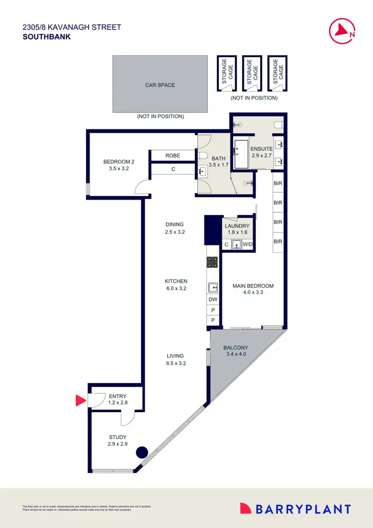 Floorplan of Homely apartment listing, 2305/8 Kavanagh Street, Southbank VIC 3006