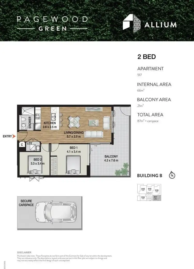 Floorplan of Homely apartment listing, 517/15 Oscar Place, Eastgardens NSW 2036