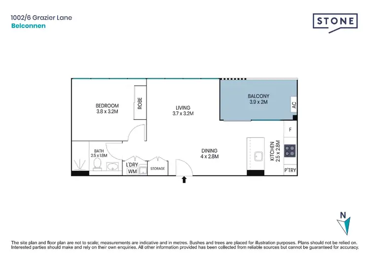 Floorplan of Homely apartment listing, 1002/6 Grazier Lane, Belconnen ACT 2617