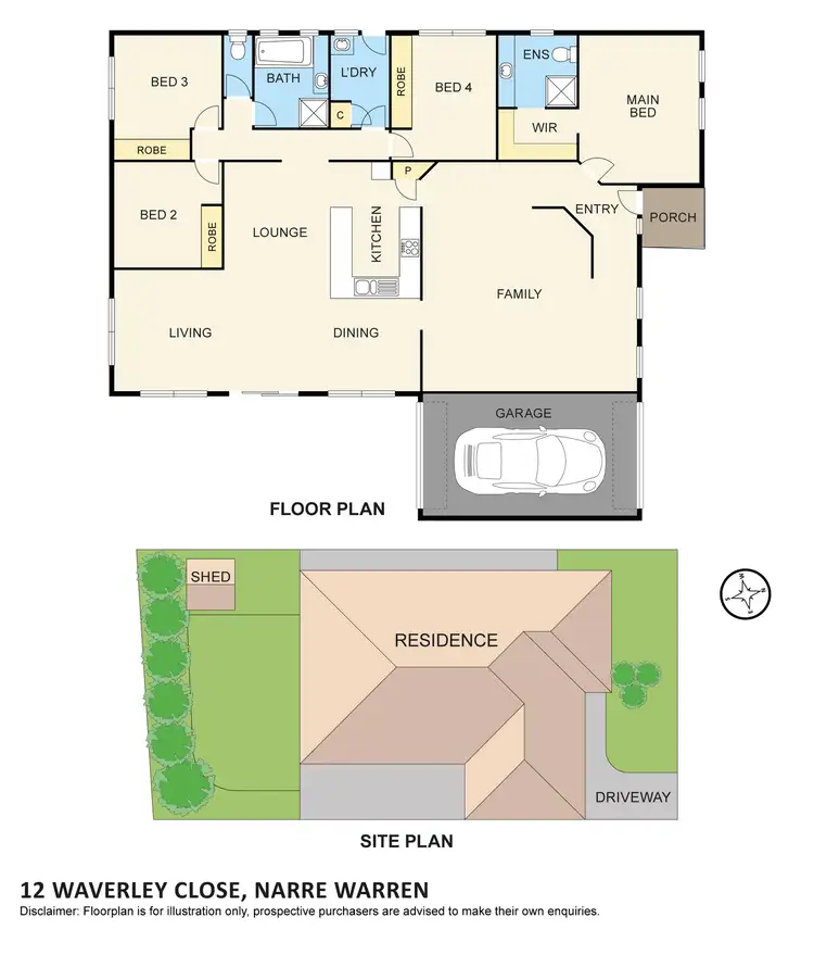 Floorplan of Homely house listing, 12 Waverley Close, Narre Warren VIC 3805
