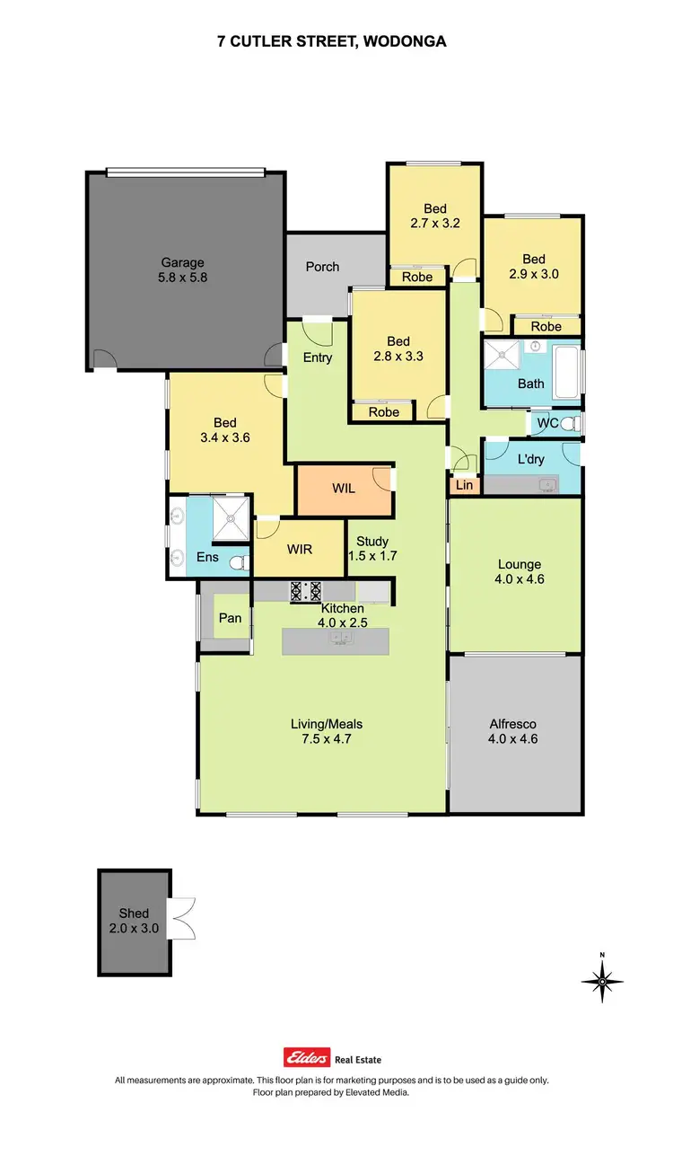 Floorplan of Homely house listing, 7 Cutler Crescent, Wodonga VIC 3690