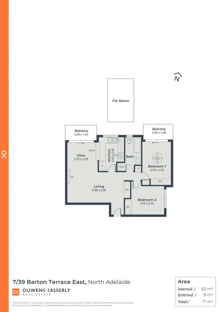 Floorplan of Homely apartment listing, 7/39 Barton Terrace East, North Adelaide SA 5006