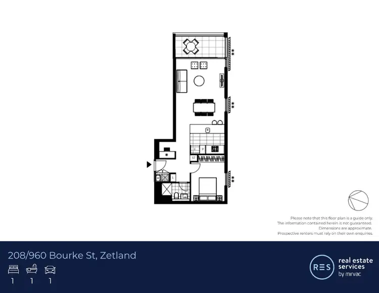 Floorplan of Homely apartment listing, 208/960 Bourke Street, Zetland NSW 2017