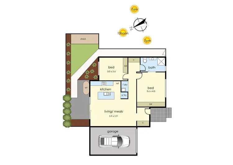Floorplan of Homely unit listing, 2/3 Brooklyn Avenue, Frankston VIC 3199