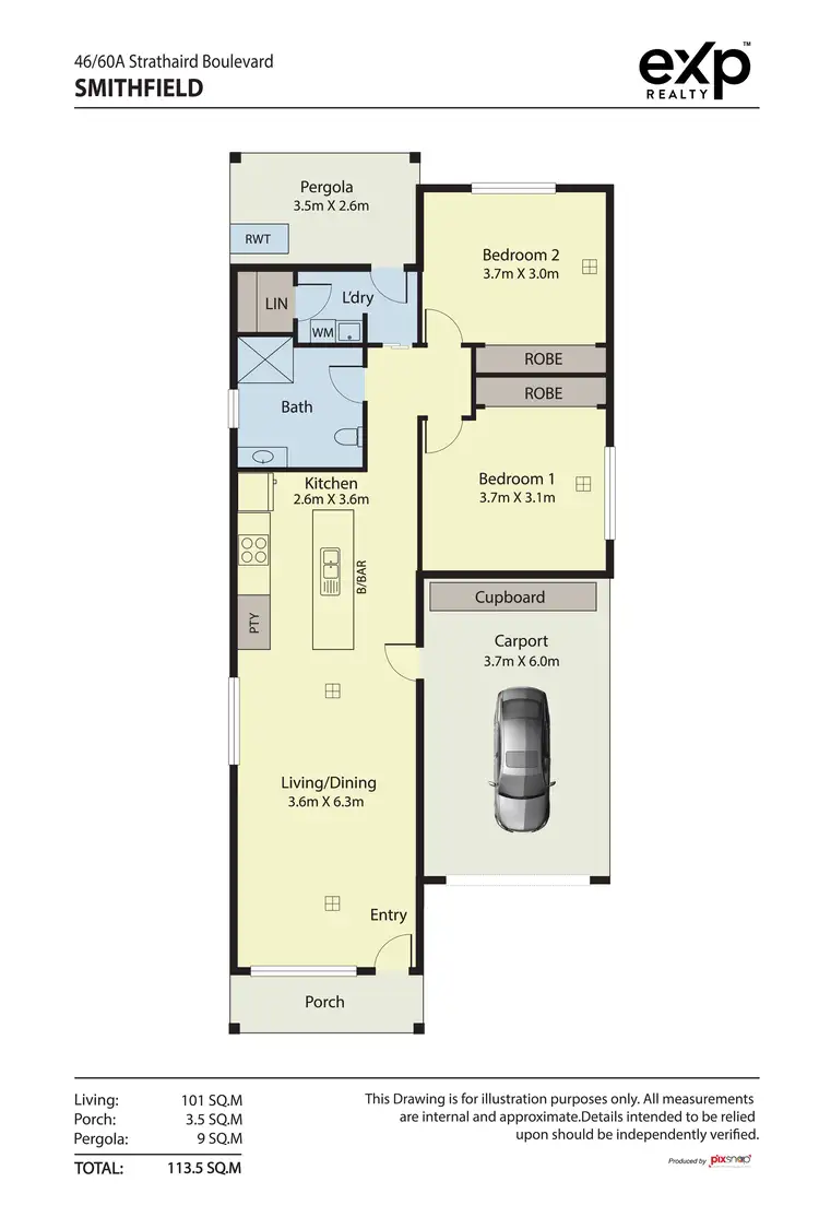 Floorplan of Homely retirement listing, 46/60A Strathaird Boulevard, Smithfield SA 5114