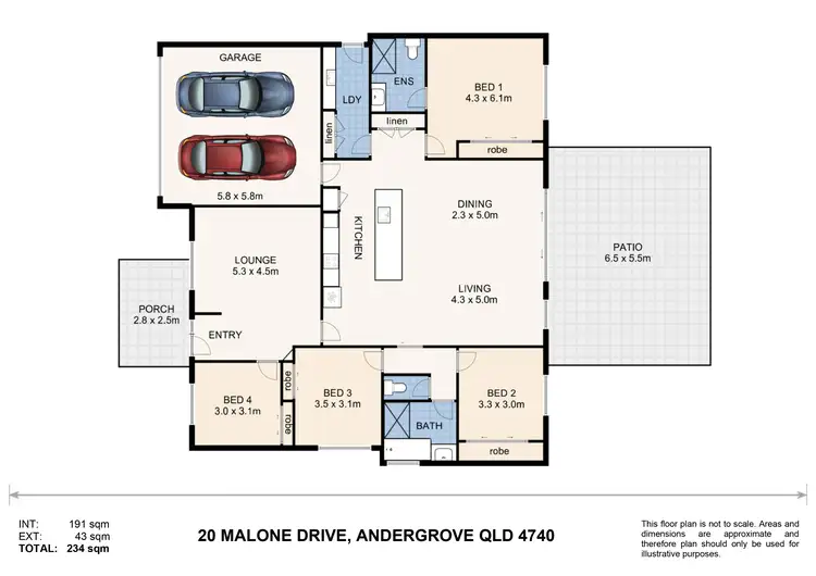Floorplan of Homely house listing, 20 Malone Drive, Andergrove QLD 4740