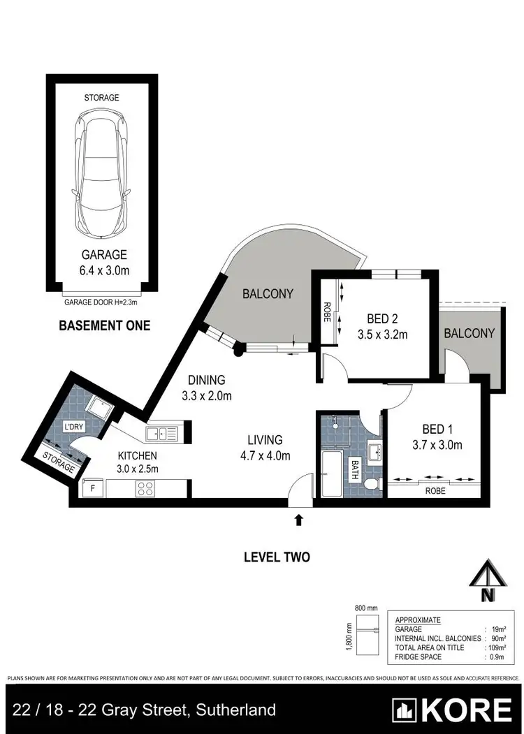 Floorplan of Homely apartment listing, 22/18-22 Gray Street, Sutherland NSW 2232