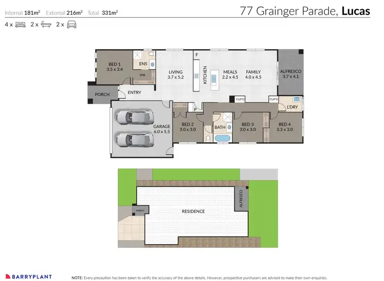 Floorplan of Homely house listing, 77 Grainger Parade, Lucas VIC 3350