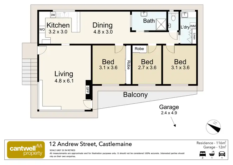 Floorplan of Homely house listing, 12 Andrew Street, Castlemaine VIC 3450
