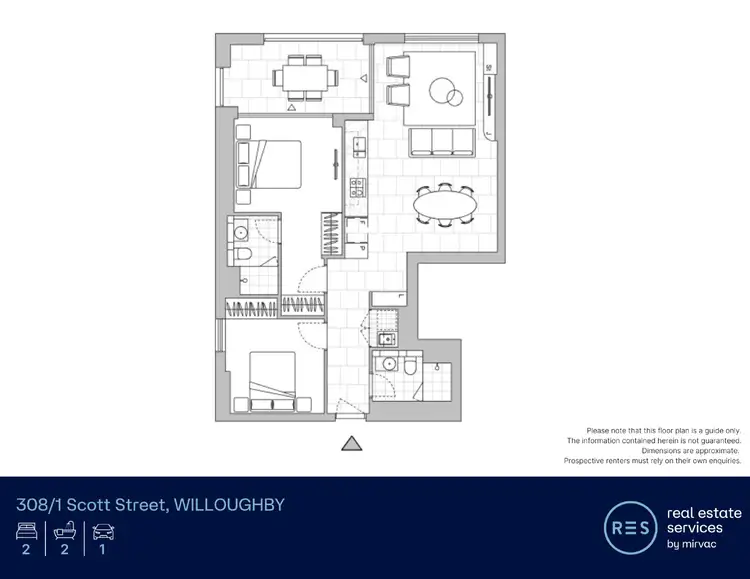 Floorplan of Homely apartment listing, 308/1 Scott Street, Willoughby NSW 2068
