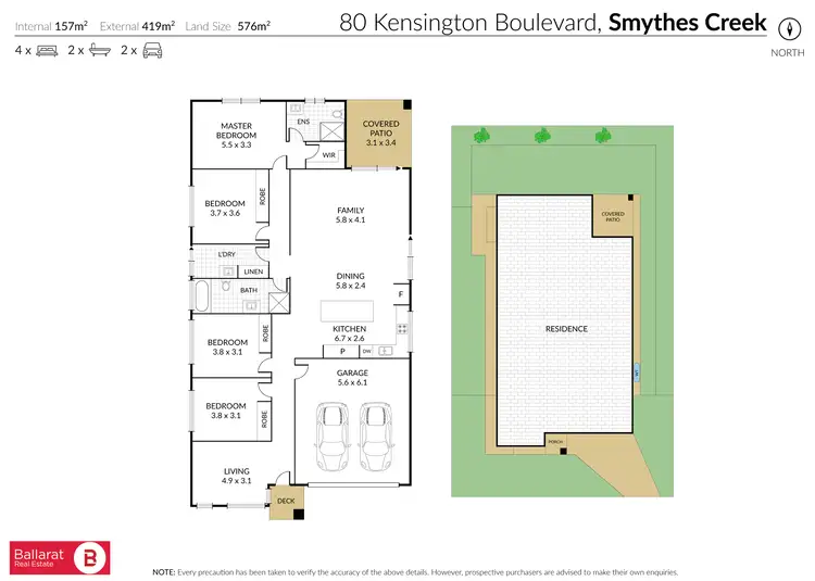 Floorplan of Homely house listing, 80 Kensington Boulevard, Smythes Creek VIC 3351