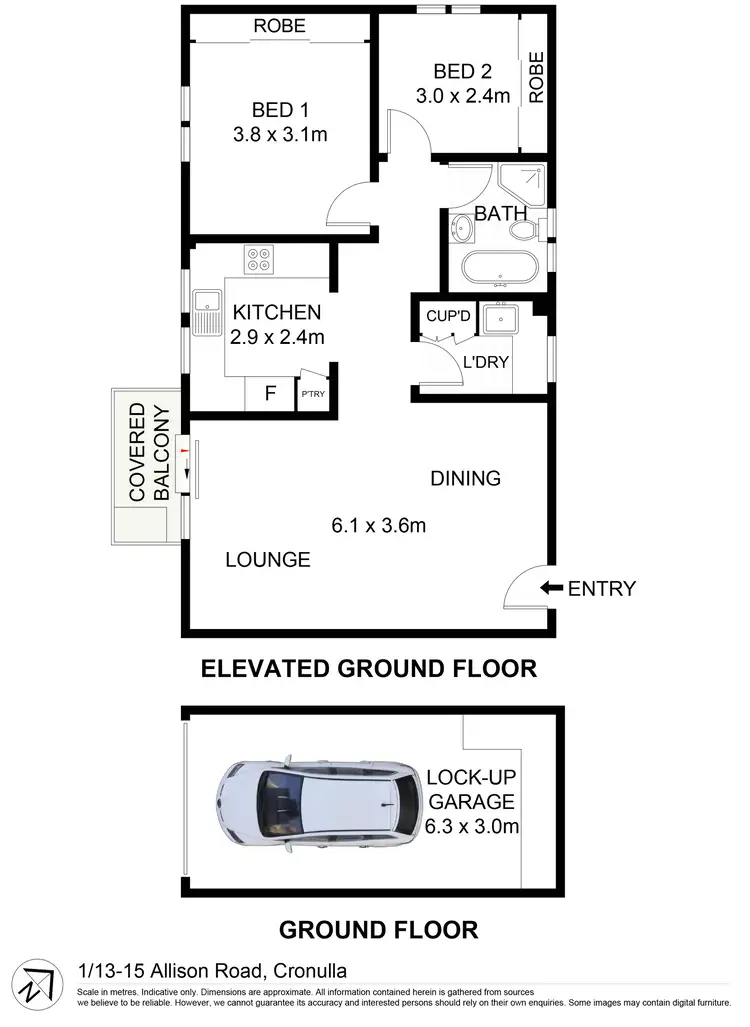 Floorplan of Homely apartment listing, 1/13-15 Allison Road, Cronulla NSW 2230