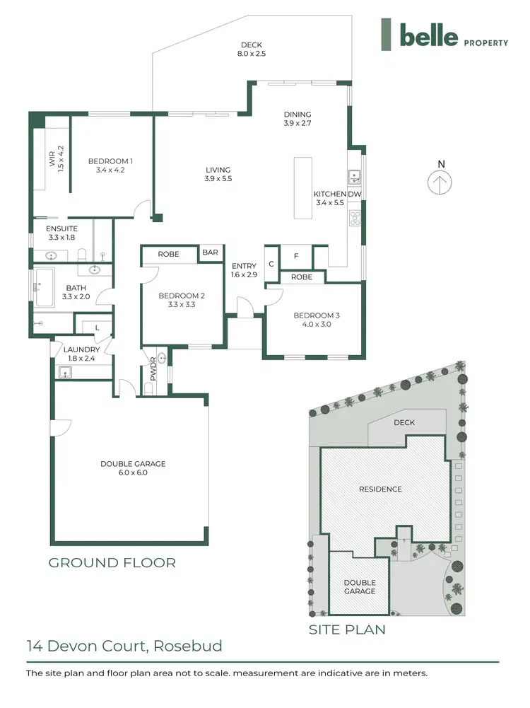 Floorplan of Homely house listing, 14 Devon Court, Rosebud VIC 3939