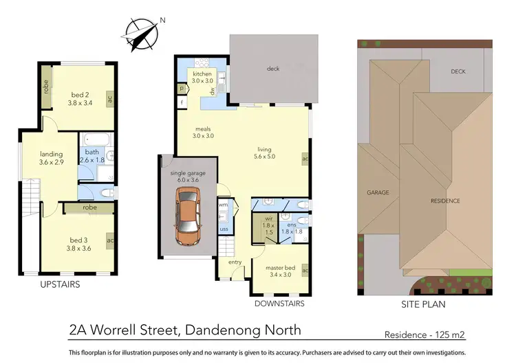 Floorplan of Homely townhouse listing, 2A Worrell Street, Dandenong North VIC 3175
