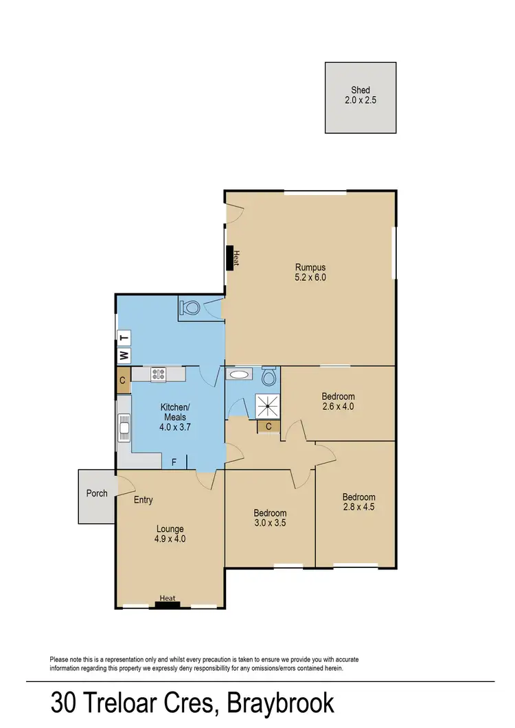Floorplan of Homely house listing, 30 Treloar Crescent, Braybrook VIC 3019