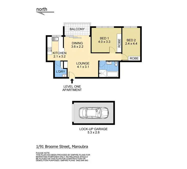 Floorplan of Homely apartment listing, 1/91 Broome Street, Maroubra NSW 2035