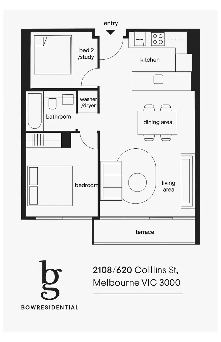 Floorplan of Homely apartment listing, Level 21/2108/620 Collins Street, Melbourne VIC 3000