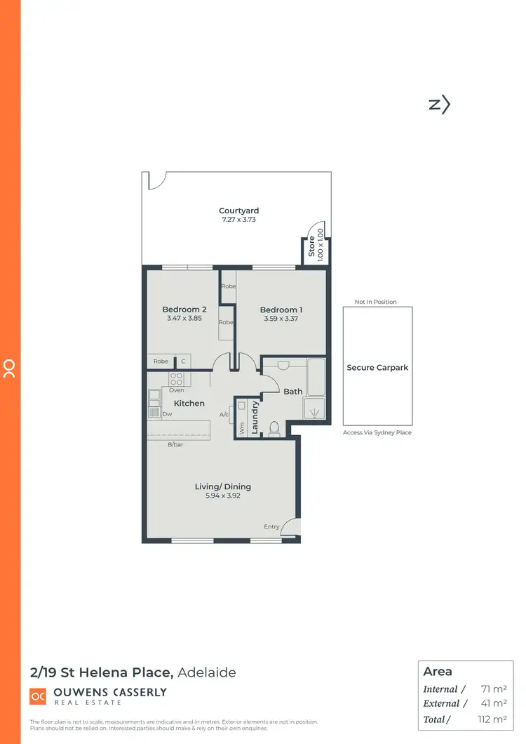 Floorplan of Homely unit listing, 2/19 St Helena Place, Adelaide SA 5000