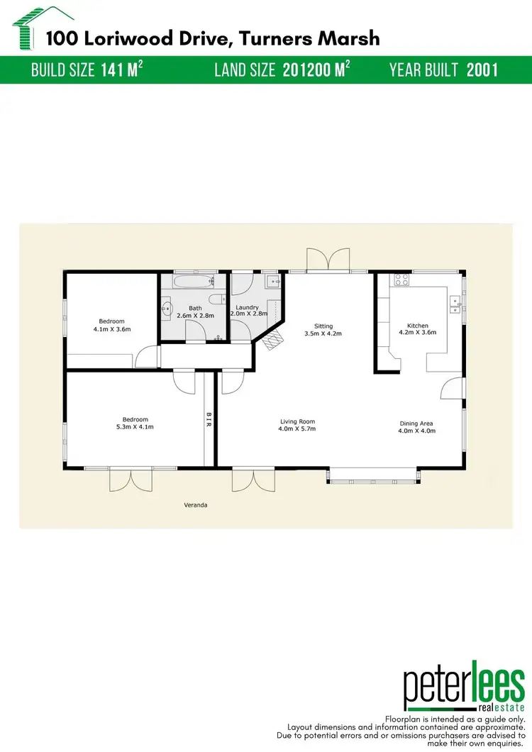 Floorplan of Homely house listing, 100 Loriwood Drive, Turners Marsh TAS 7267