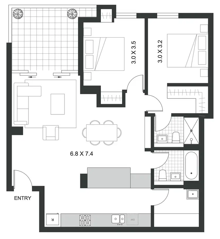 Floorplan of Homely apartment listing, LG05/60-64 Hills Street, North Gosford NSW 2250