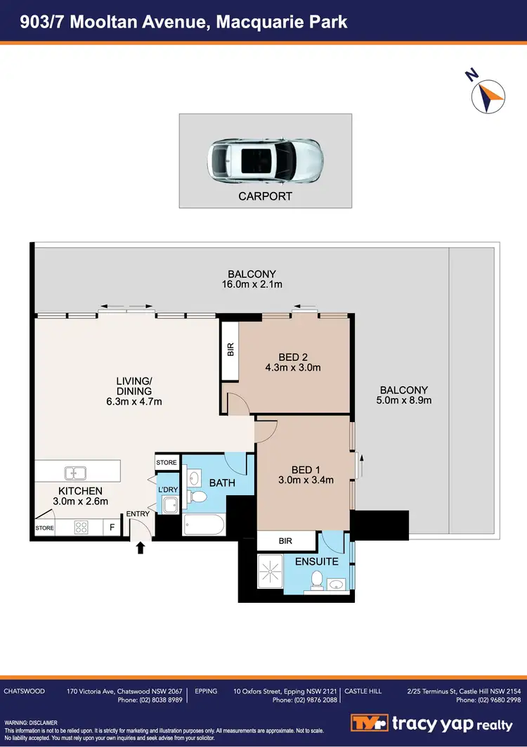 Floorplan of Homely apartment listing, 903/7 Mooltan Ave (Quiet Side), Macquarie Park NSW 2113