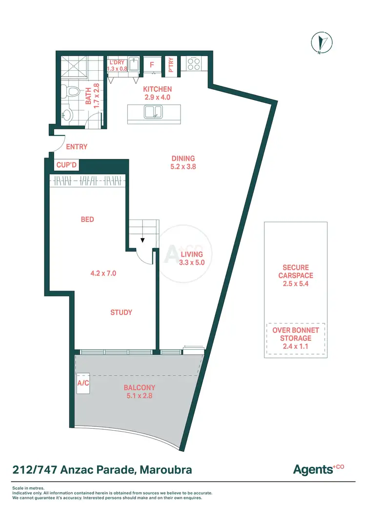 Floorplan of Homely apartment listing, 212/747 Anzac Parade, Maroubra NSW 2035