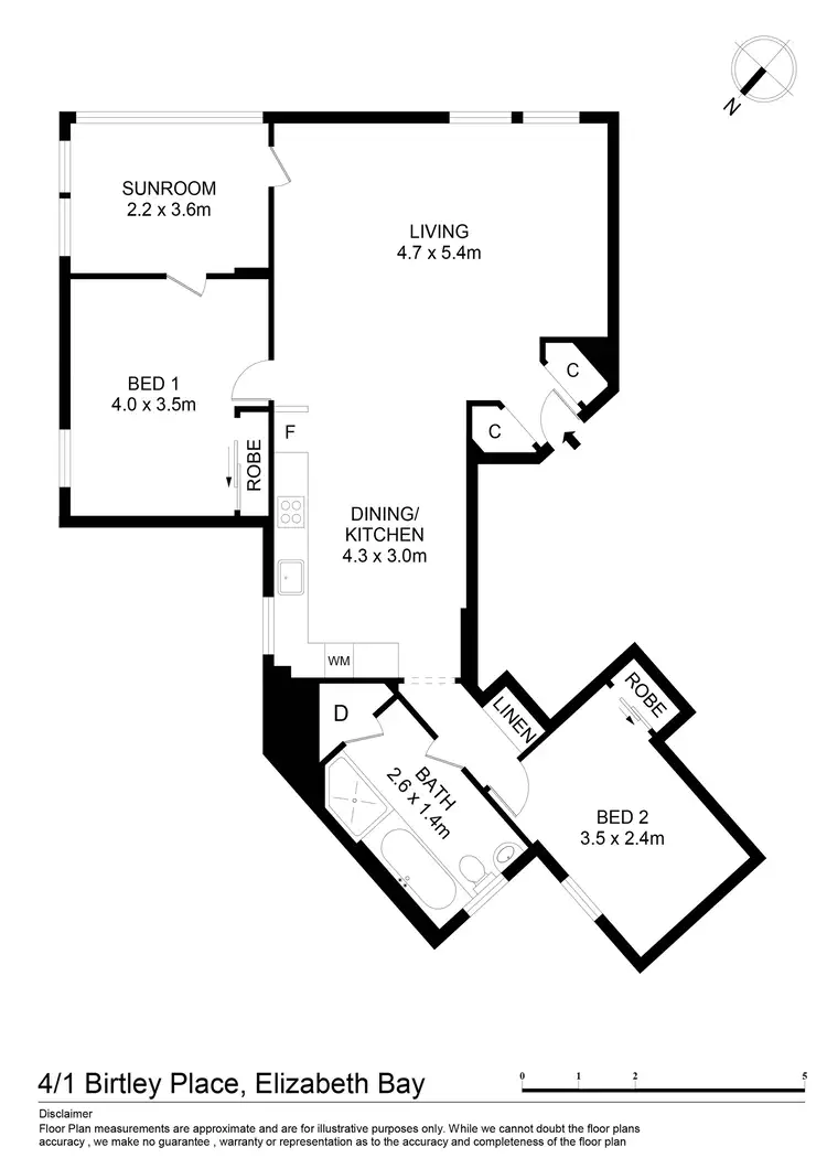 Floorplan of Homely unit listing, 4/1 Birtley Place, Elizabeth Bay NSW 2011