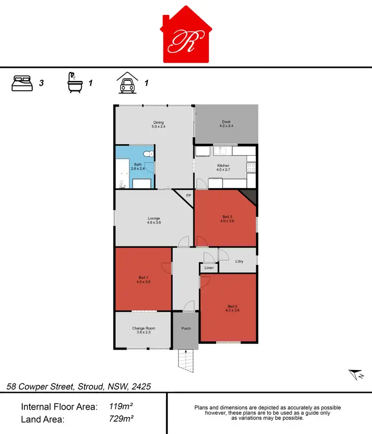 Floorplan of Homely house listing, 58 Cowper Street, Stroud NSW 2425