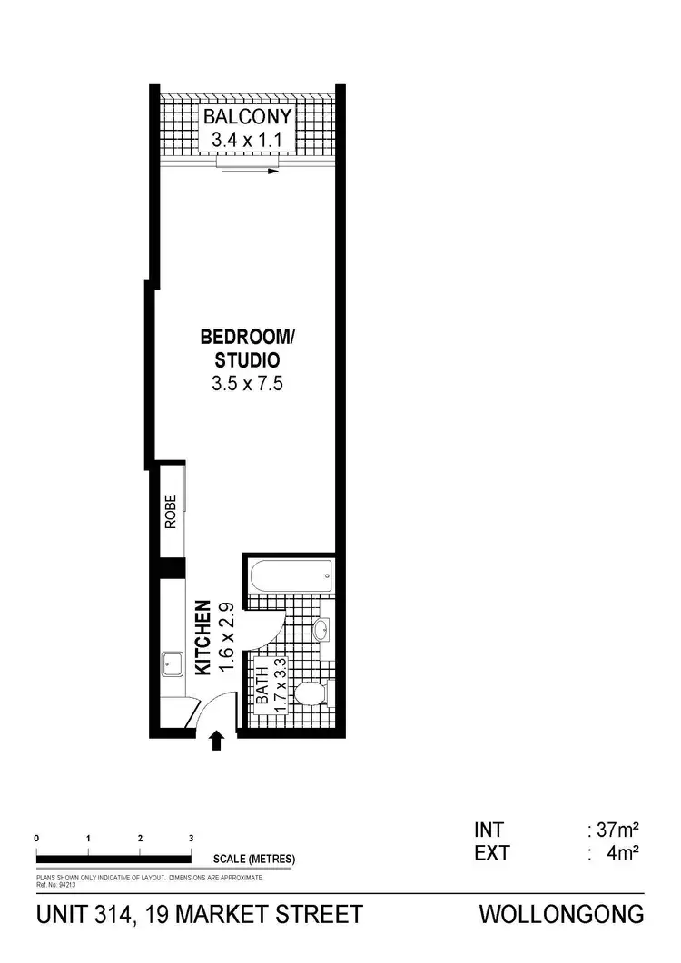 Floorplan of Homely unit listing, 314/19 Market Street, Wollongong NSW 2500