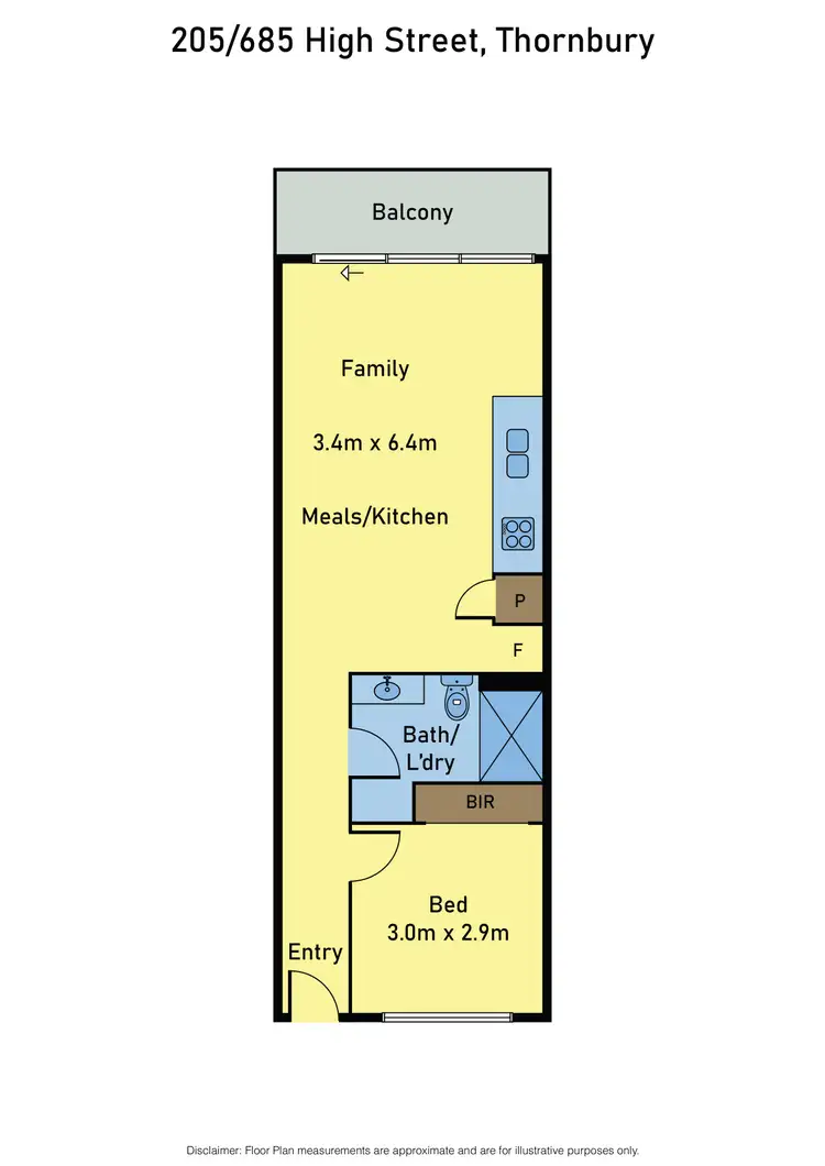 Floorplan of Homely unit listing, 205/679-685 High Street Street, Thornbury VIC 3071