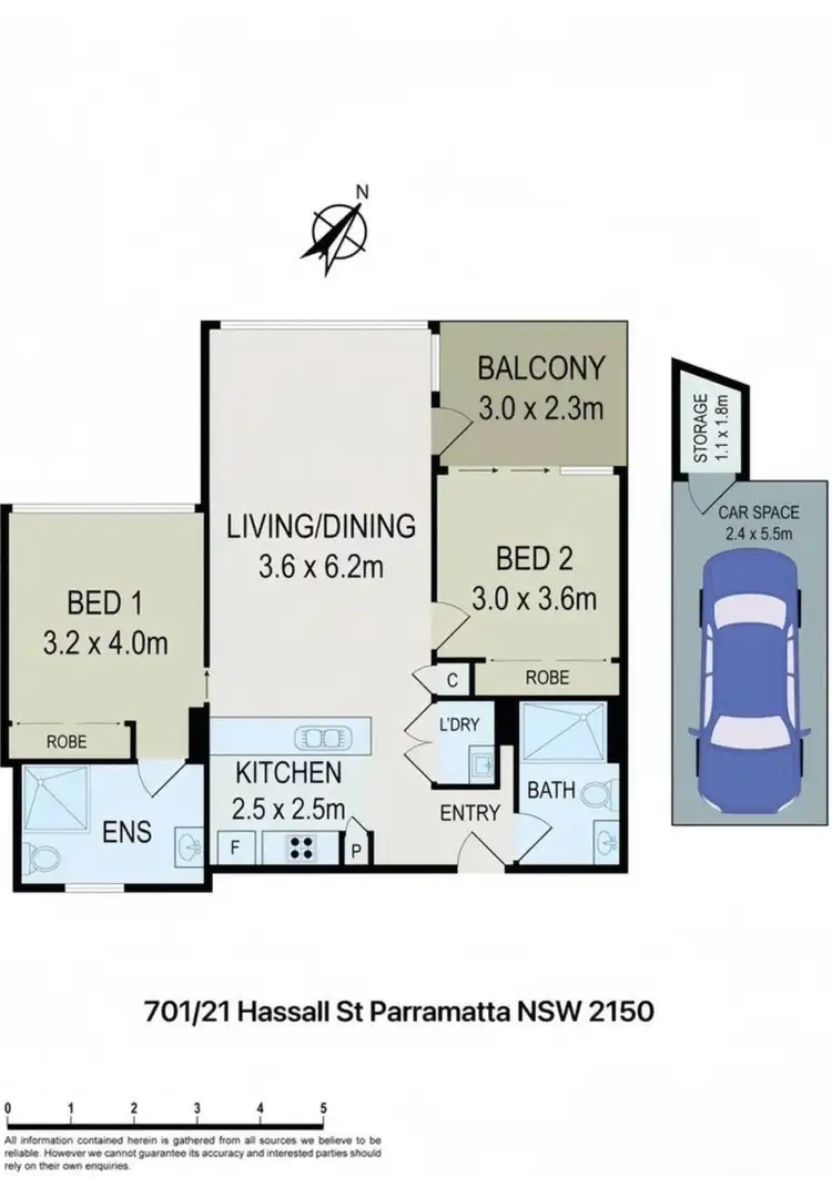 Floorplan of Homely apartment listing, 701/21 Hassall Street, Parramatta NSW 2150