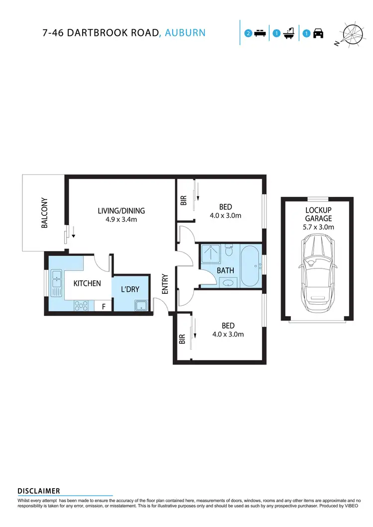 Floorplan of Homely unit listing, 7/46 Dartbrook Road, Auburn NSW 2144