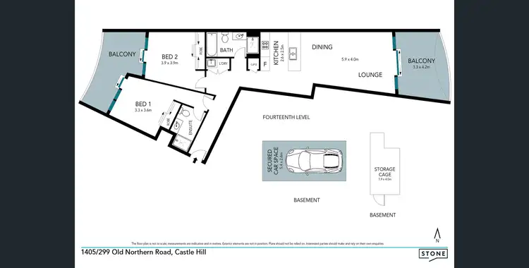 Floorplan of Homely unit listing, 1405/299 Old Northern Road, Castle Hill NSW 2154
