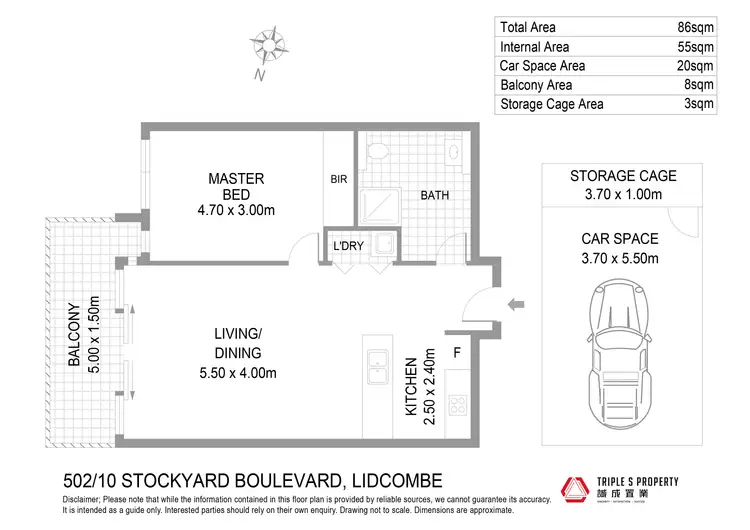 Floorplan of Homely apartment listing, Level 5/502/10 Stockyard Boulevard, Lidcombe NSW 2141