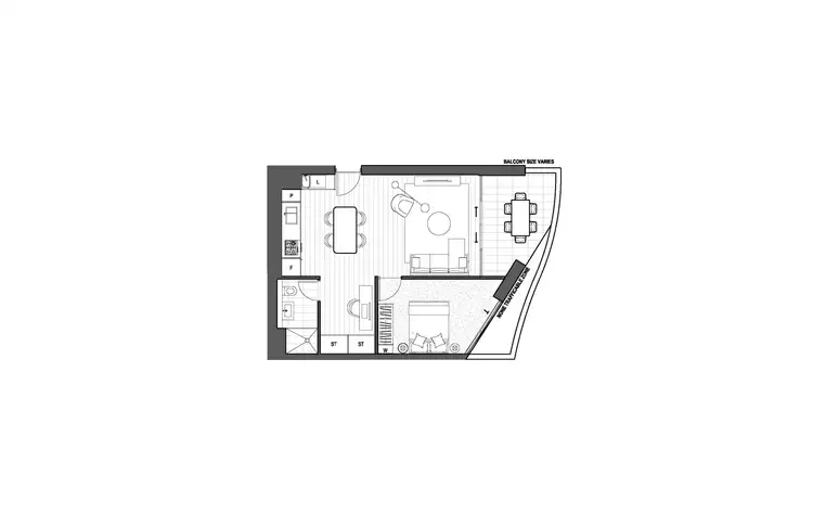 Floorplan of Homely apartment listing, 3205/500 Pacific Highway, St Leonards NSW 2065