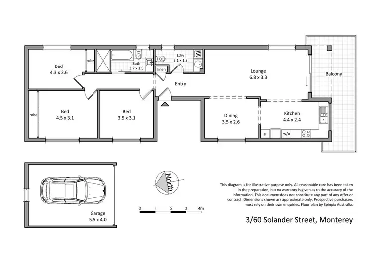 Floorplan of Homely apartment listing, 3/60 Solander Street, Monterey NSW 2217