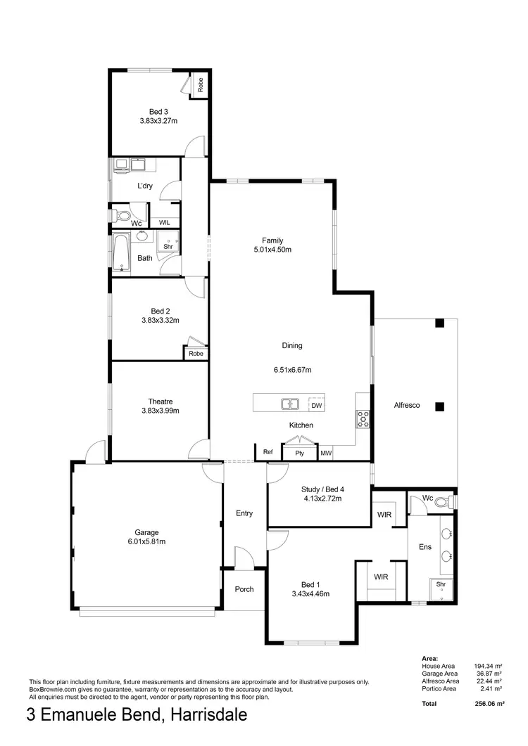 Floorplan of Homely house listing, 3 Emanuele Bend, Harrisdale WA 6112