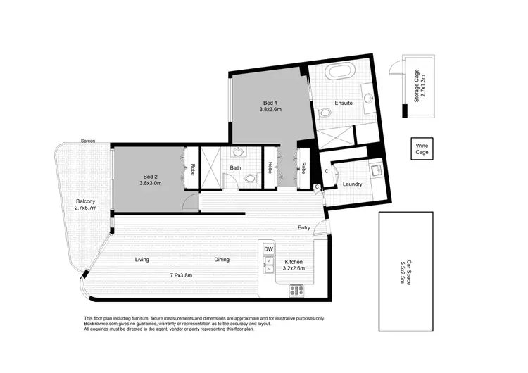 Floorplan of Homely apartment listing, 1308/61-69 Macquarie Street, Sydney NSW 2000