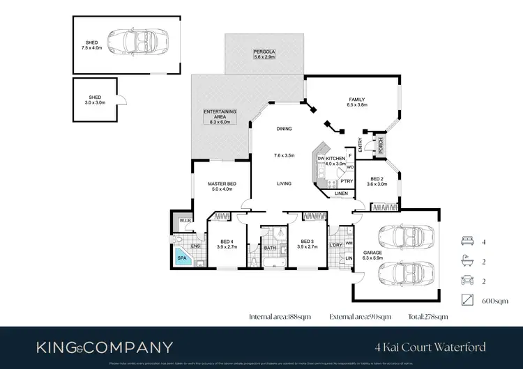 Floorplan of Homely house listing, 4 Kai Court, Waterford QLD 4133