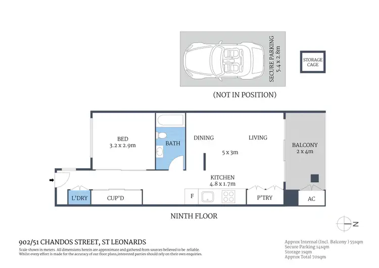 Floorplan of Homely apartment listing, 902/51 Chandos Street, St Leonards NSW 2065