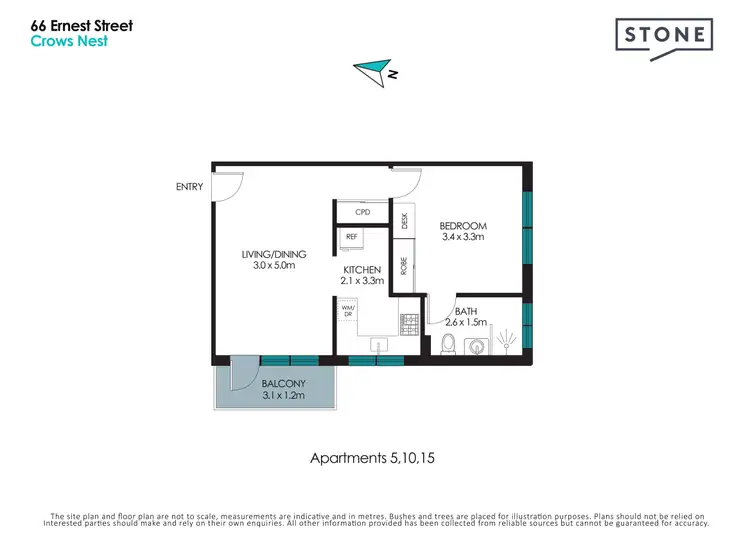 Floorplan of Homely apartment listing, 15/66 Ernest Street, Crows Nest NSW 2065