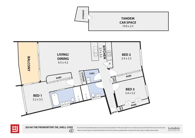 Floorplan of Homely apartment listing, 203/35 Quayside Avenue, Shell Cove NSW 2529