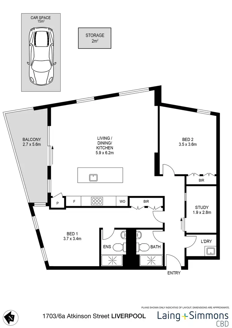 Floorplan of Homely apartment listing, 1703/6A Atkinson Street, Liverpool NSW 2170