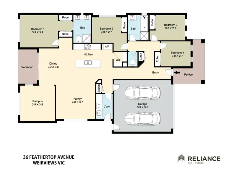 Floorplan of Homely house listing, 36 Feathertop Avenue, Weir Views VIC 3338
