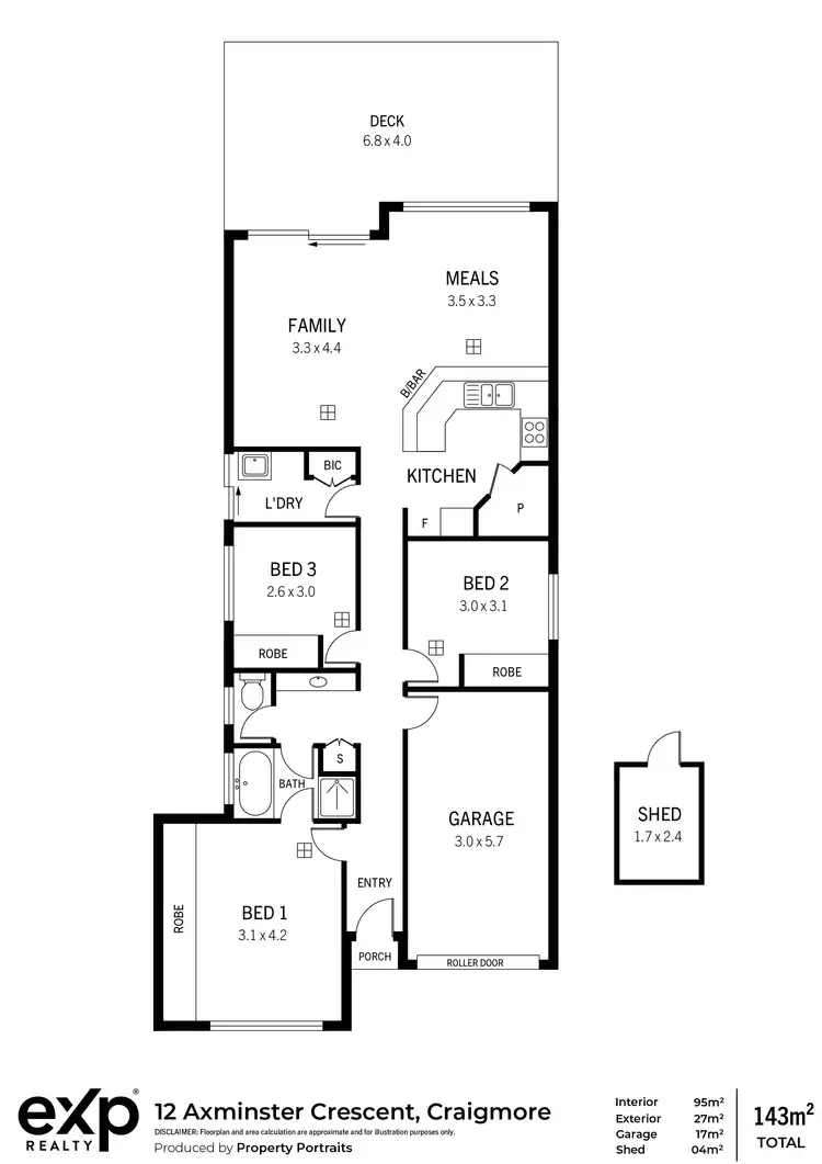 Floorplan of Homely house listing, 12 Axminster Crescent, Craigmore SA 5114
